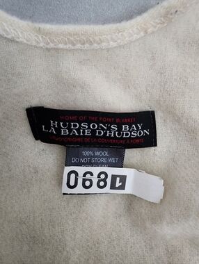 Hudson's Bay Cream Wool SHAWL PONCHO- Point Blanket Heritage